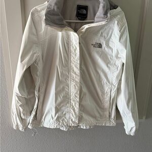 The North Face Women's windbreaker Jacket - White and Gray